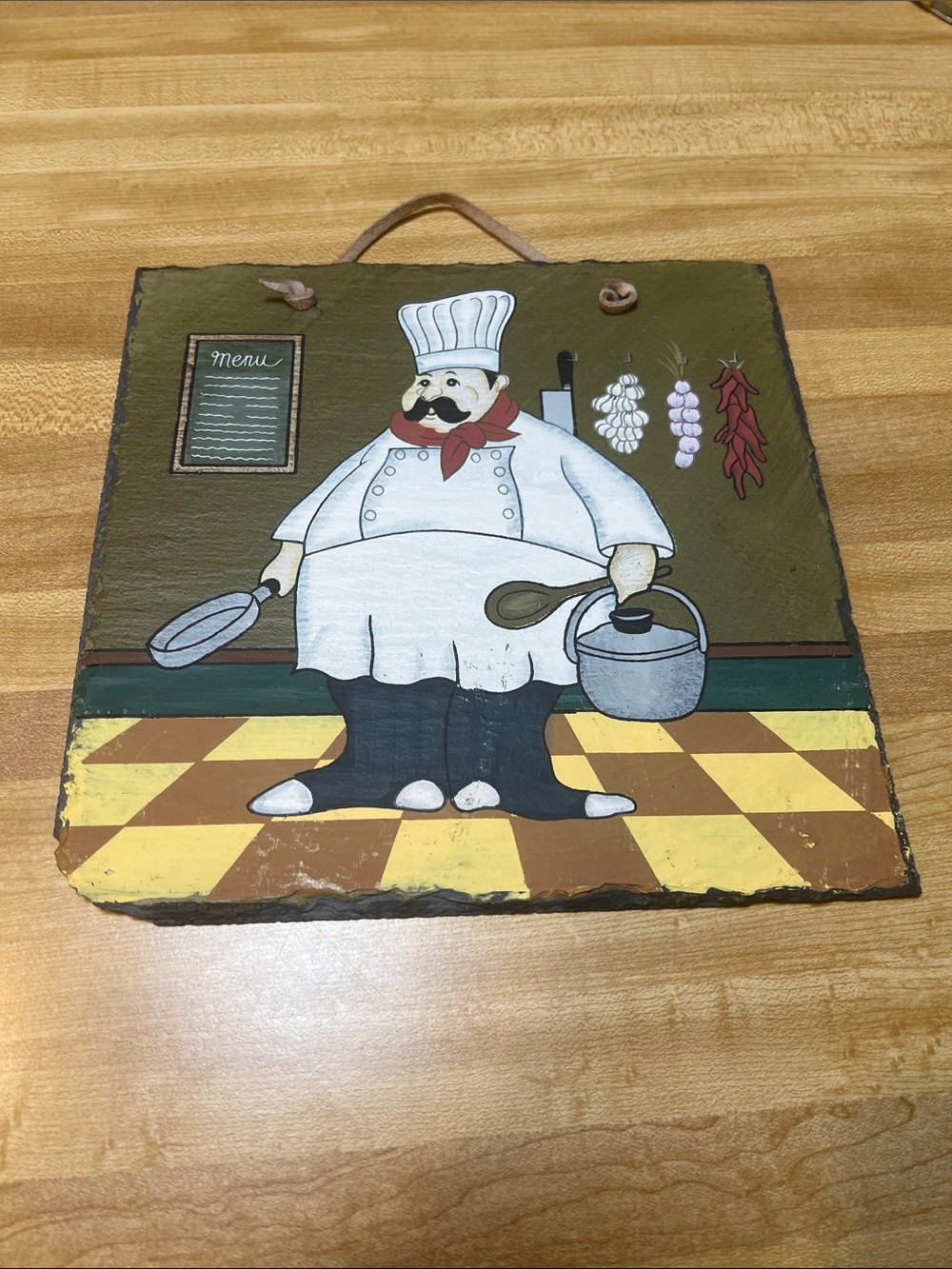 #3423*β10x10β Kitchen Chef Wall Plaque Decor - Olive Green
